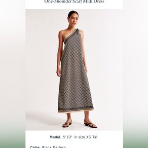 Abercrombie One-Shoulder Scarf Midi Dress